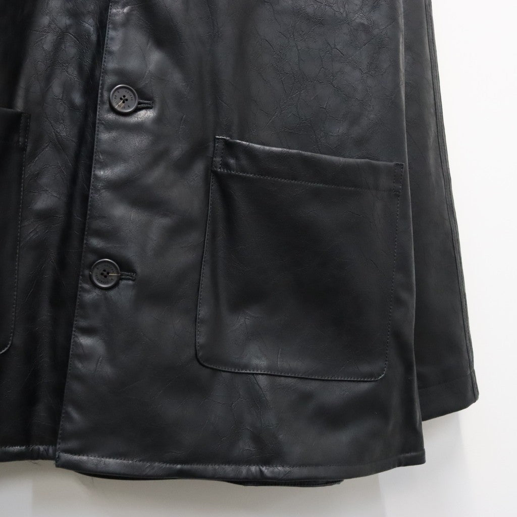 PLEATHER COAT #BLACK [LC8119]