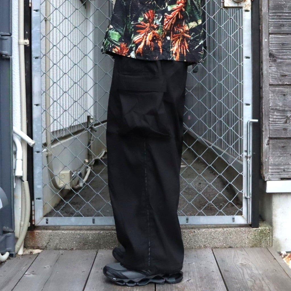 STRIPE BAGGY CARGO PANTS #Black [SU26-B06]