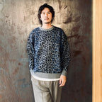 LEOPARD MOHAIR CREW NECK SWEATER #GRAY [25FW-WMK-KN07]