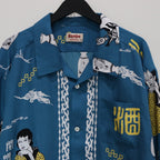 清酒長袖襯衫#藍色 [202352]