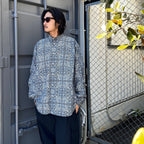TECH BUTTON DOWN L/S SHIRT PAISLEY #NAVY [BE-81024]