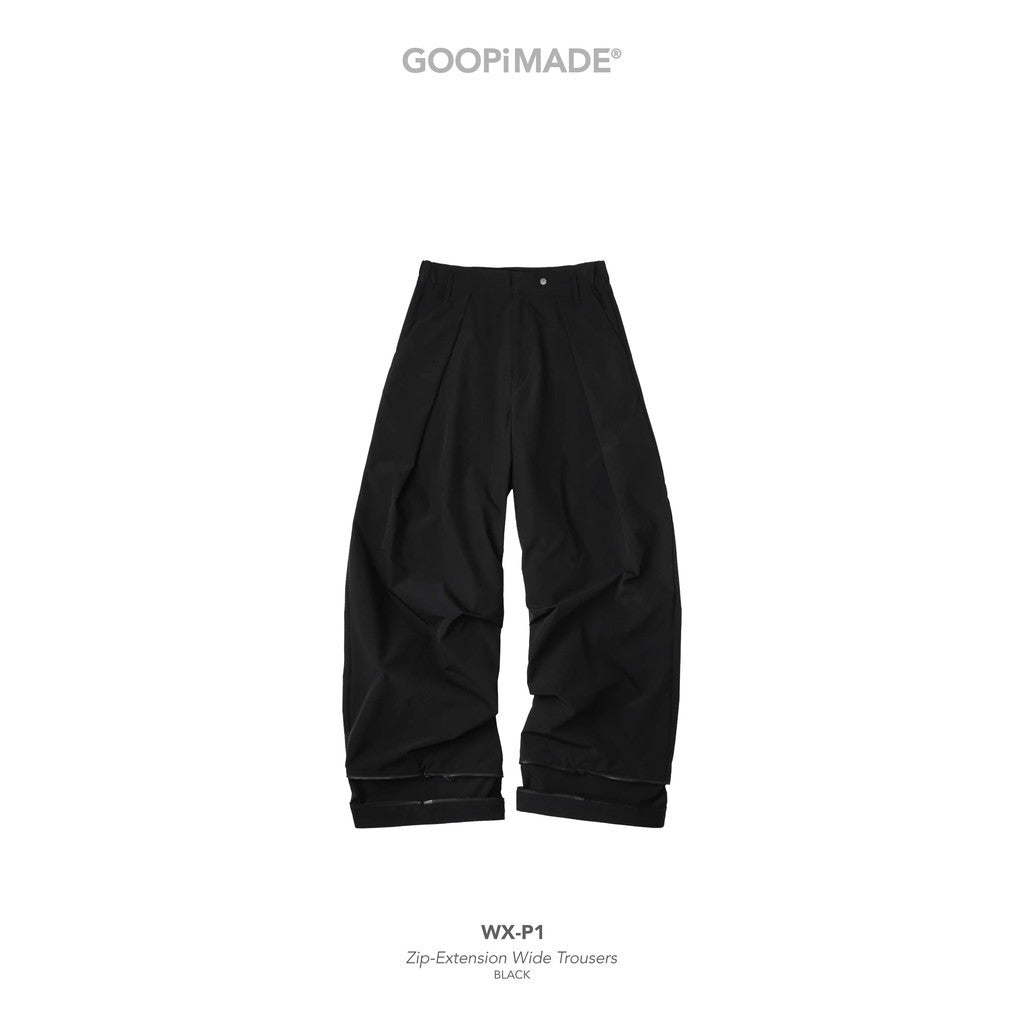 WX-P1 Zip-Extentsion Wide Trousers #Black [GOOPI-26SS-MAY-01]