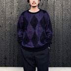 DIAMOND MOHAIR CREW NECK SWEATER #PURPLE [23FW-WMK-KN18]