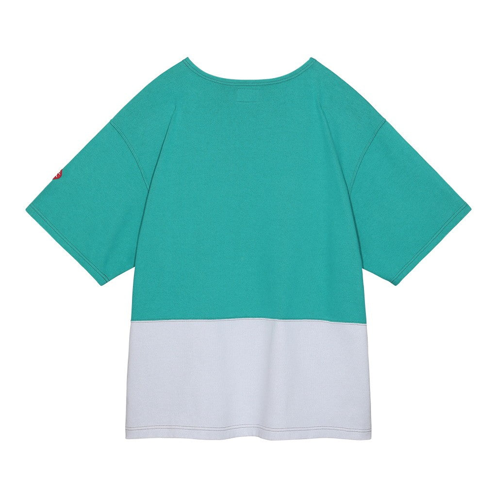 3 COLOUR DBL KNIT BOAT NECK T #CHARCOAL [CES26T21]