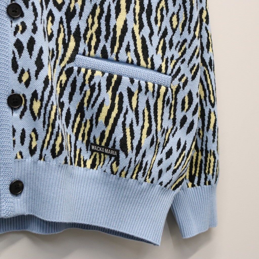 LEOPARD JACQUARD CARDIGAN ( TYPE-2 ) #L-BLUE [26SS-WMK-KN18