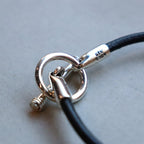 Round Leather Bracelet -Black- #SILVER [XOLB004S-BLK]