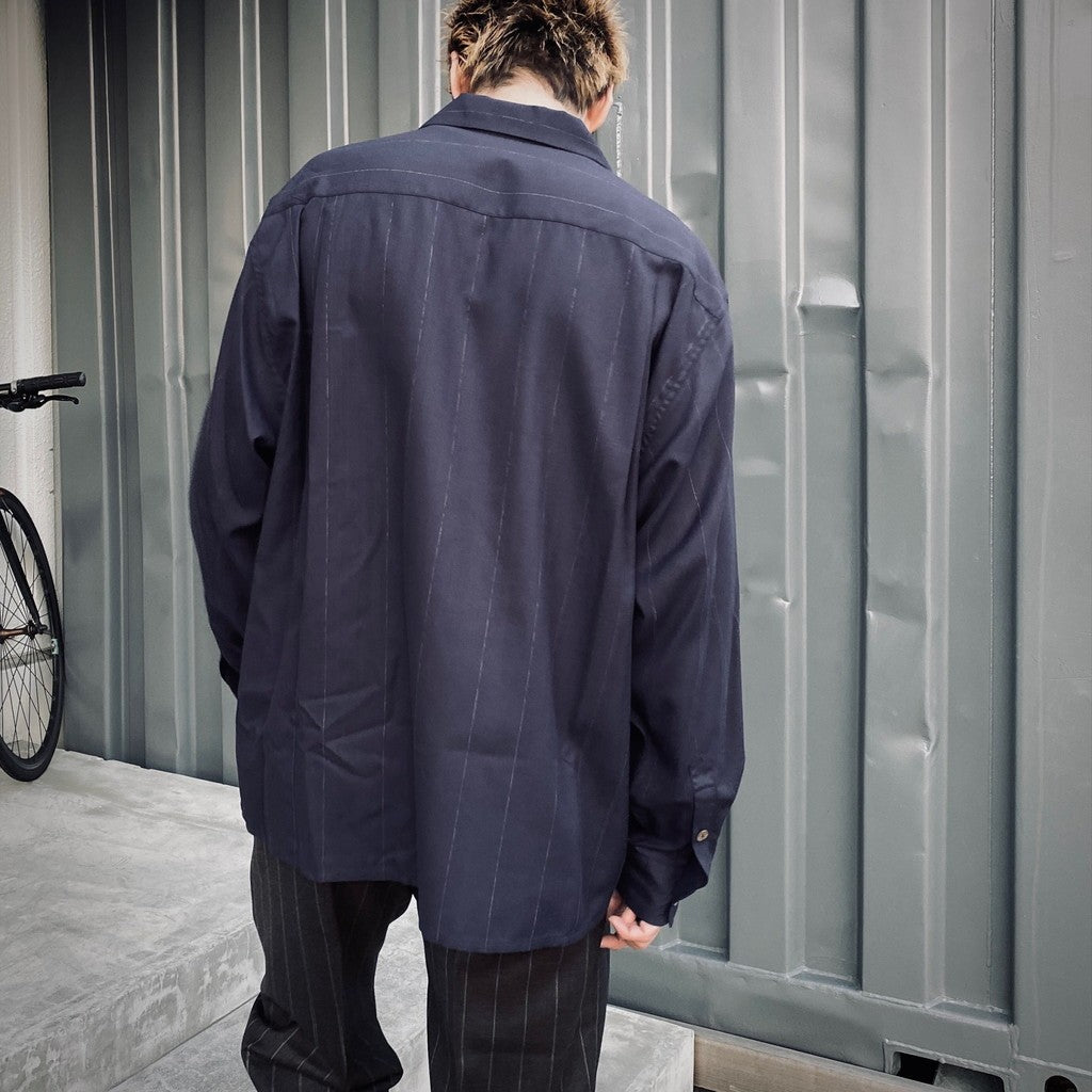 KASURI 開領長袖襯衫 #海軍藍 [25SSE-WMS-OC03]