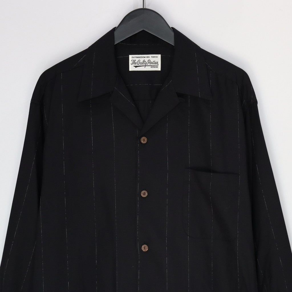 KASURI OPEN COLLAR SHIRT L/S #BLACK [25SSE-WMS-OC03]