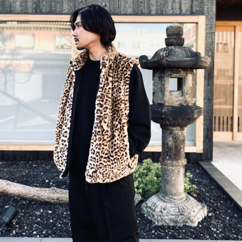 WILD THINGS | LEOPARD FUR HAPPY VEST ( TYPE-1 ) #BEIGE [26FW-WMO-WT05]