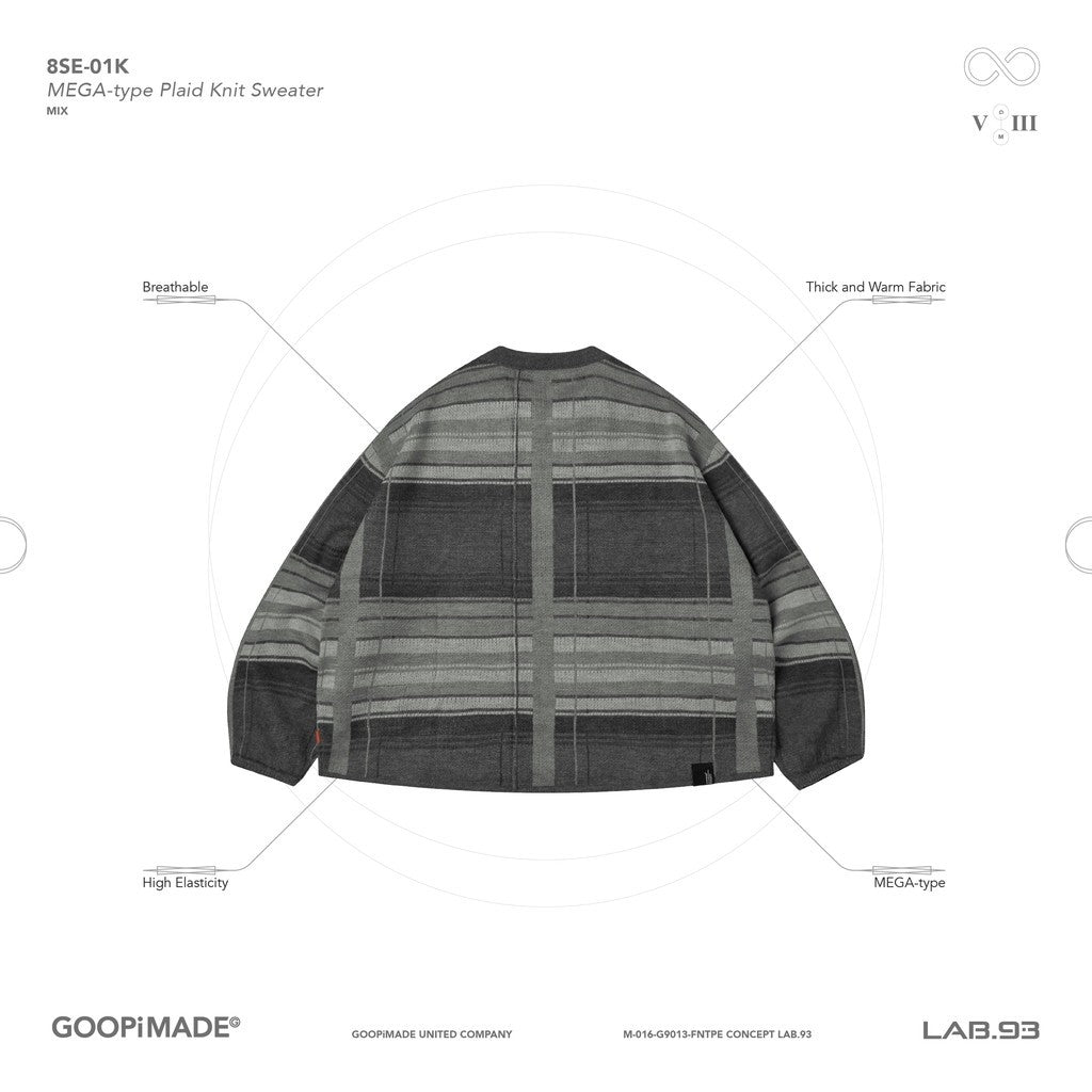 "8SE-01K" MEGA 型格紋針織毛衣 #MIX [GOOPI-24AW-NOV-03]