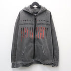 Bootleg Zip Up Hoodie With Damaged (ERROR S) #AGEDBLACK [M-P4-BG8]