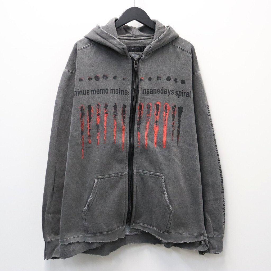 Bootleg Zip Up Hoodie With Damaged (ERROR S) #AGEDBLACK [M-P4-BG8]