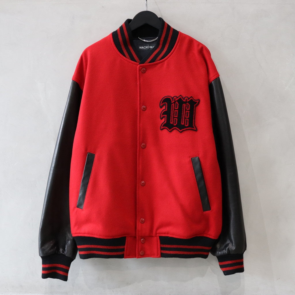 LEATHER VARSITY JACKET -B- ( TYPE-2 ) #RED [24FW-WMO-BL16]