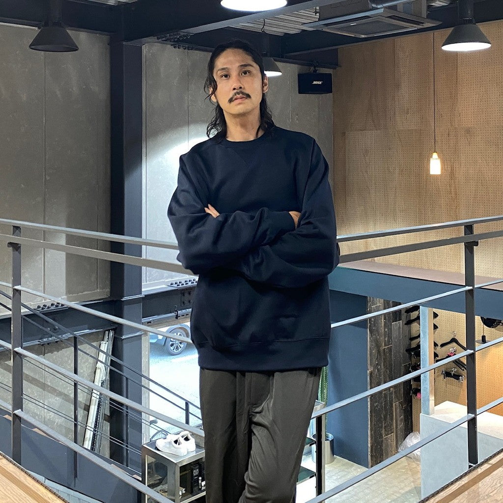 TECH SWEAT CREW FREEDOM SLEEVE #NAVY [BE-51024W]