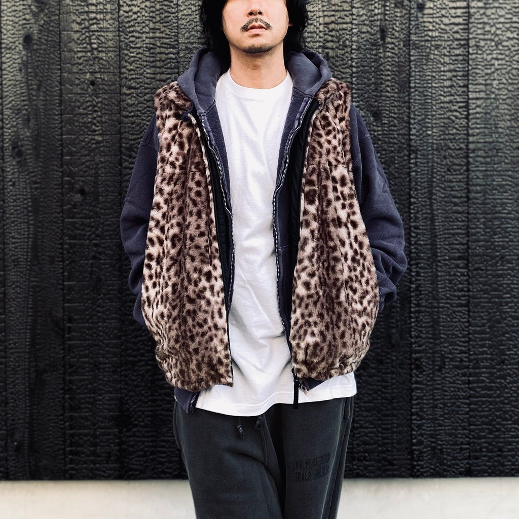 WILD THINGS | LEOPARD FUR HAPPY VEST ( TYPE-2 ) #L-PINK [26FW-WMO-WT06]