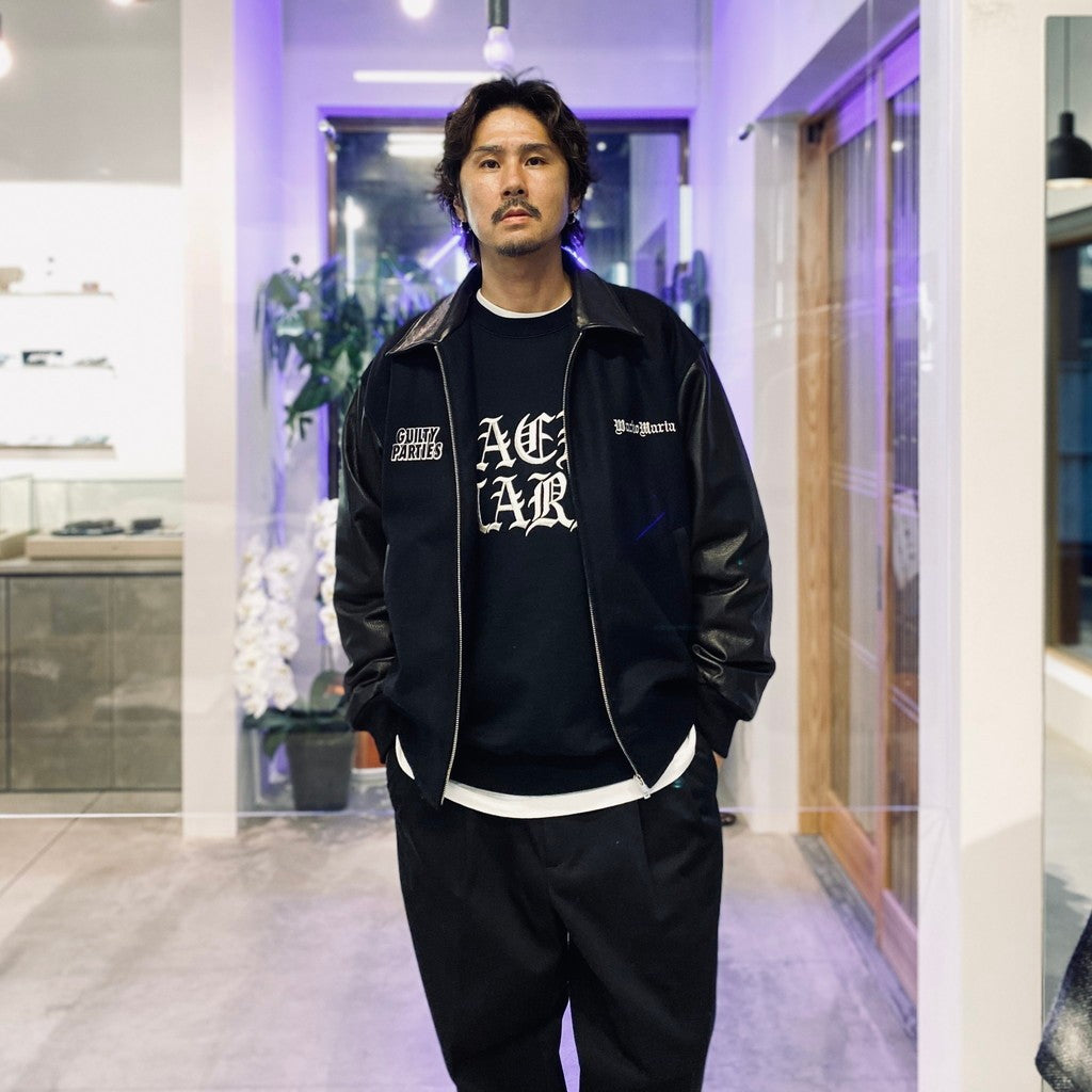 LEATHER VARSITY JACKET (TYPE-1) #BLACK [25FW-WMO-BL12]