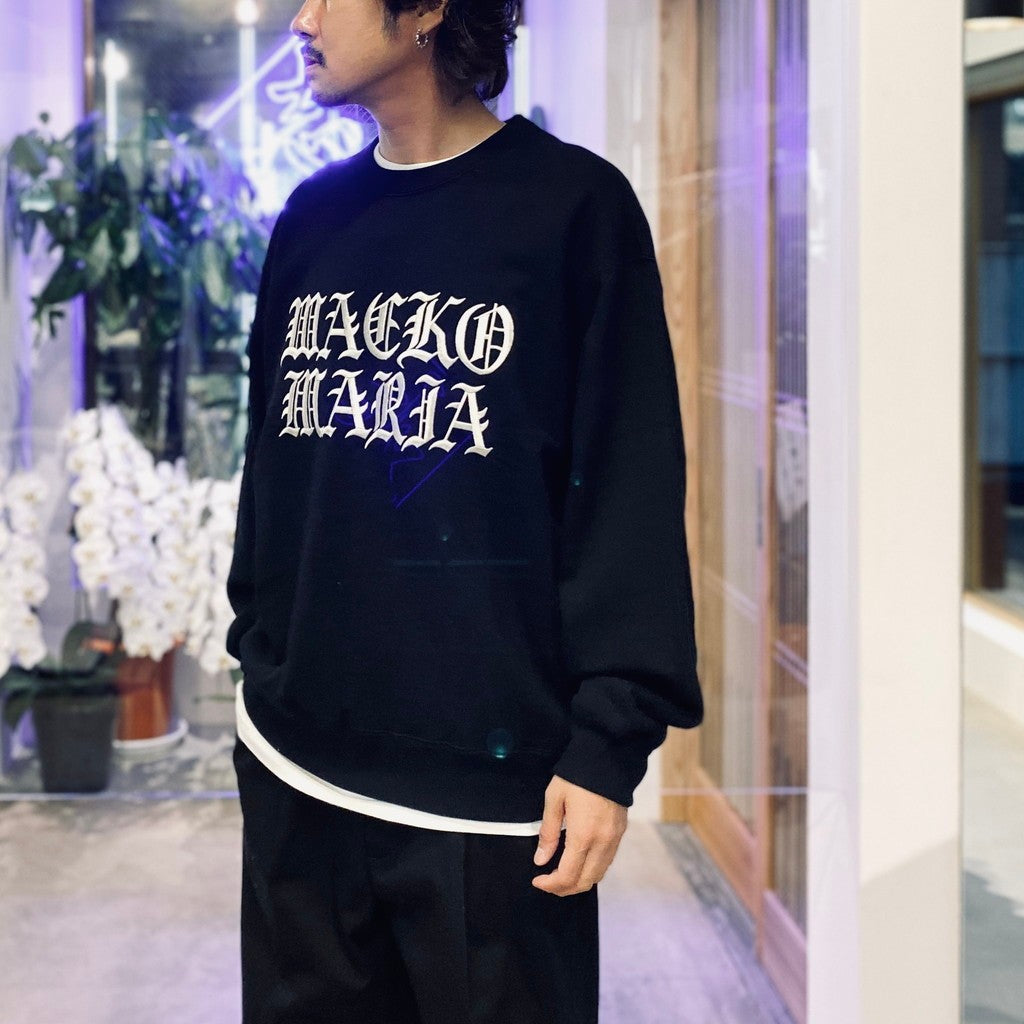 HEAVY WEIGHT CREW NECK SWEAT SHIRT #BLACK [25FW-WMC-SS05]