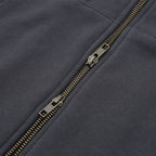 BIO WASHED EASY HOODIE ZIP UP #ASH CHARCOAL [HOD25AWSWEHZU]
