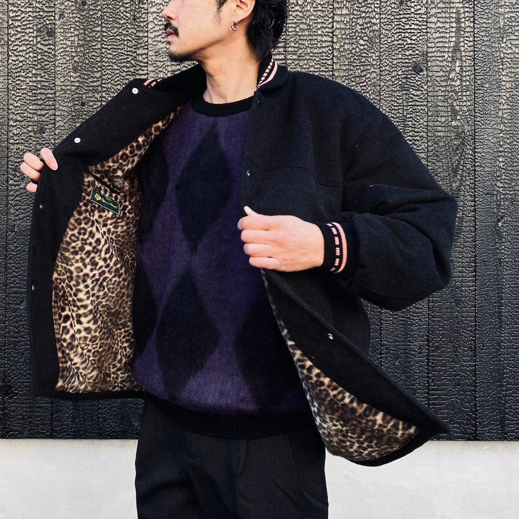 DIAMOND MOHAIR CREW NECK SWEATER #PURPLE [23FW-WMK-KN18]