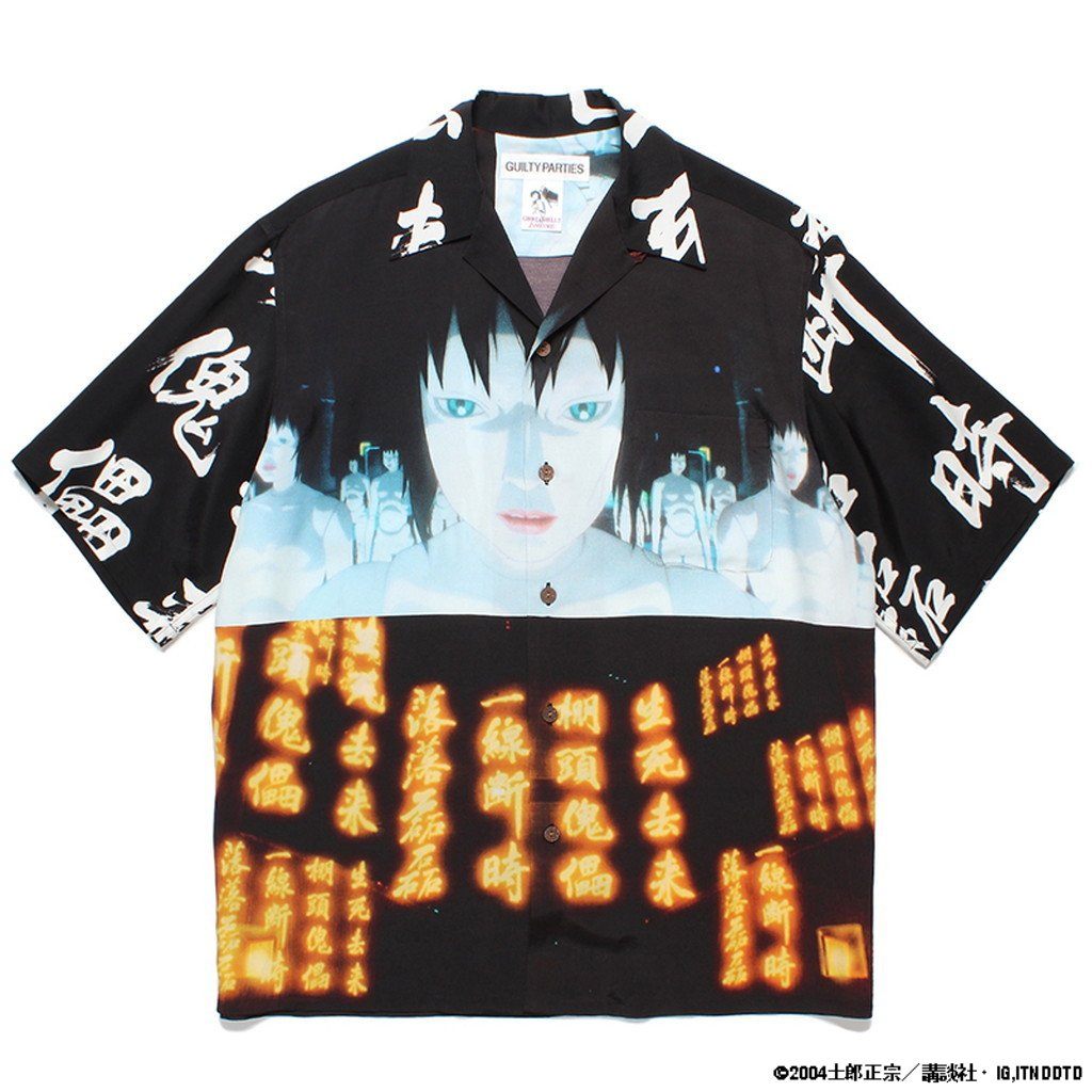 GHOST IN THE SHELL 2 INNOCENCE | Ghost in the Shell | S/S HAWAIIAN SHIRT -TYPE 2- #BLACK [INNOCENCE-WM-HI02]