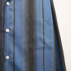 OMBRE STRIPED OPEN COLLAR SHIRT L/S #BLUE [26SS-WMS-OC13]