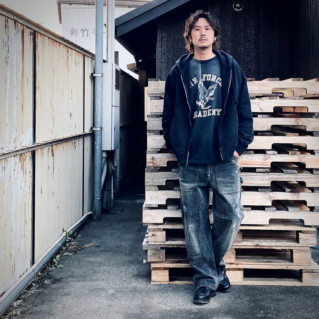 美國空軍鷹圖案長袖T卹（做舊款）#做舊黑色 [BW252-UAL]