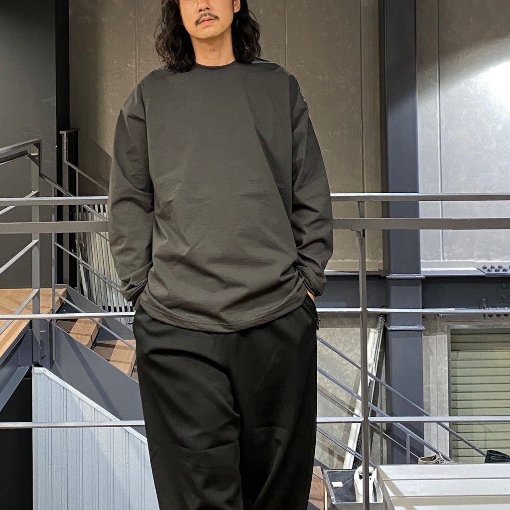TECH CREW NECK TEE L/S #CHARCOAL [BE-31024W]