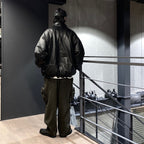 TBKB | SHORT LEATHER MONSTER PARKA #BLACK [FW23-TBKB01]