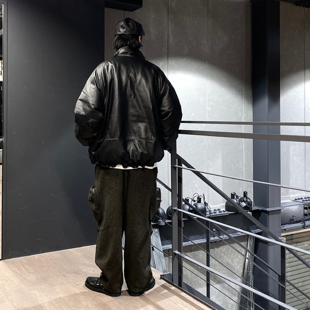 TBKB | SHORT LEATHER MONSTER PARKA #BLACK [FW23-TBKB01]