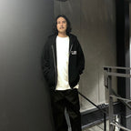 HEAVY WEIGHT FULL ZIP HOODED SWEAT SHIRT ( TYPE-2 ) #BLACK [24FW-WMC-SS02]