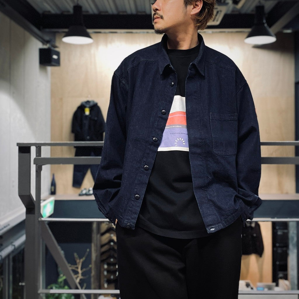 DENIM SHORT SHIRT JACKET #INDIGO [CES27JK11]