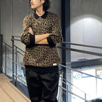 LEOPARD KNIT POLO SHIRT #BROWN [24FW-WMK-KN13]