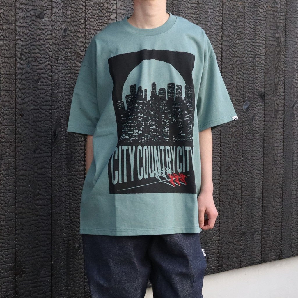 COTTON T-SHIRT_CITY LIGHTS #GREEN [CCC-261T003]