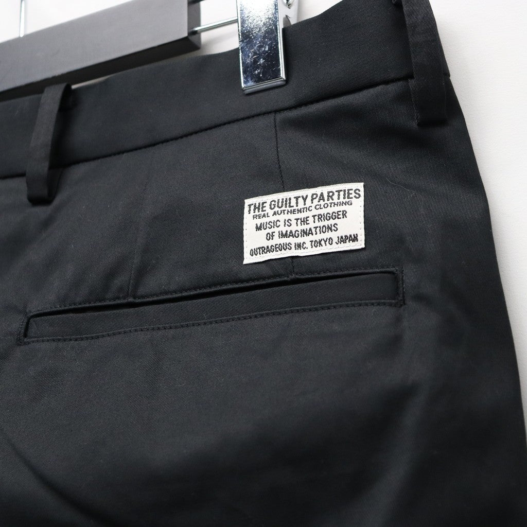 DOUBLE PLEATED CHINO TROUSERS #BLACK [26SS-WMP-PT12]
