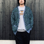 LEOPARD MOHAIR JACQUARD CARDIGAN #BLUE [26FW-WMK-KN17]