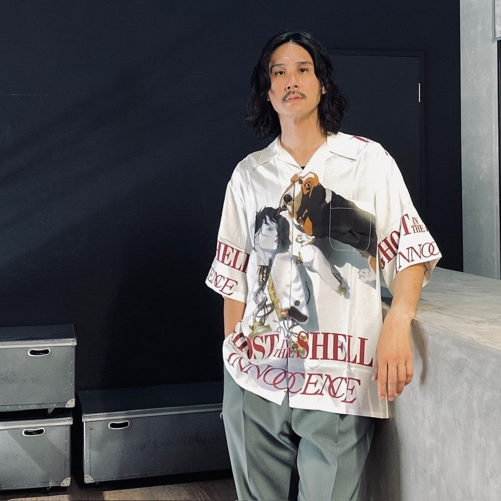 GHOST IN THE SHELL 2 INNOCENCE | Ghost in the Shell | S/S HAWAIIAN SHIRT -TYPE 1- #WHITE [INNOCENCE-WM-HI01]