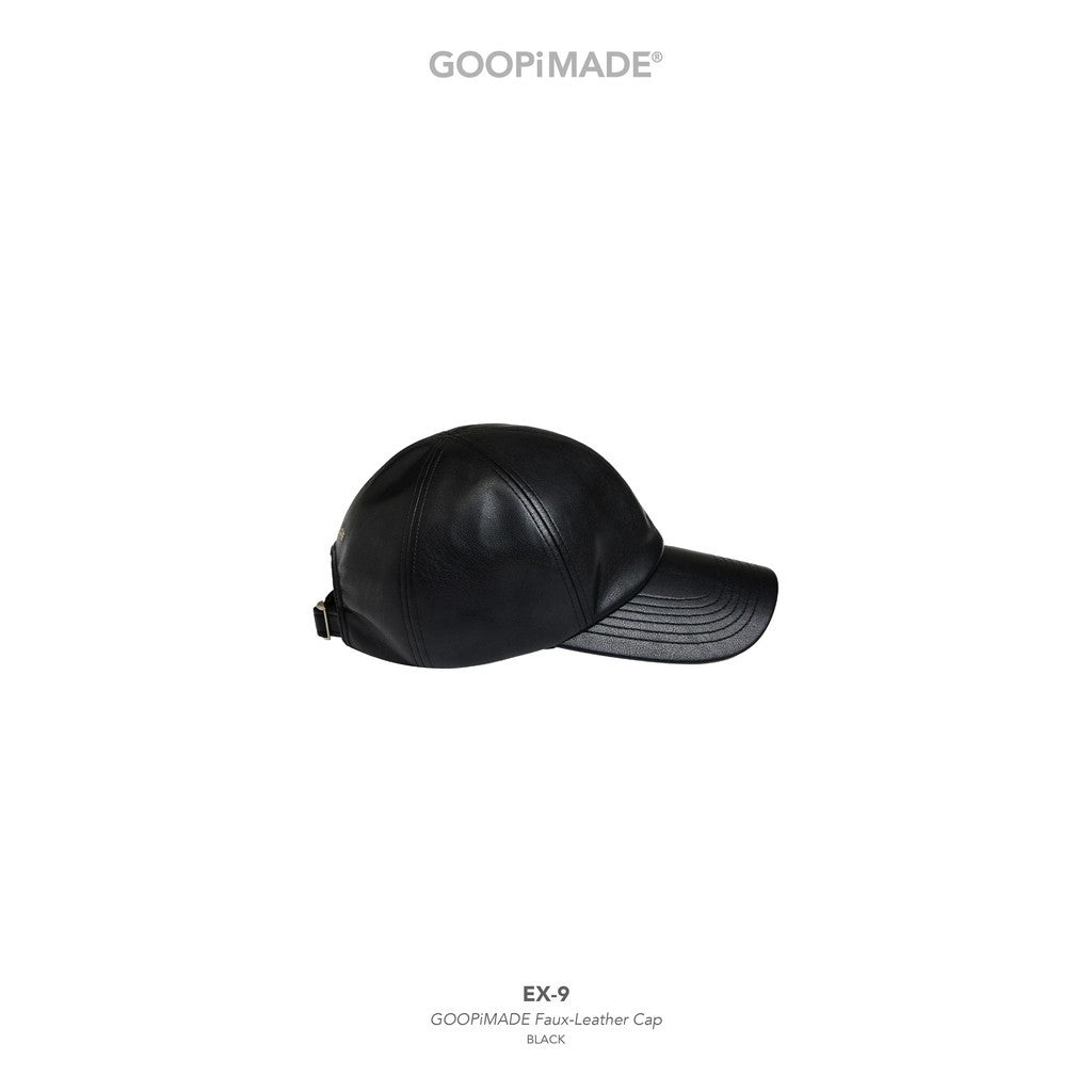 EX-9 GOOPiMADE Faux-Leather Cap #Black [GOOPI-26SS-JUL-04]