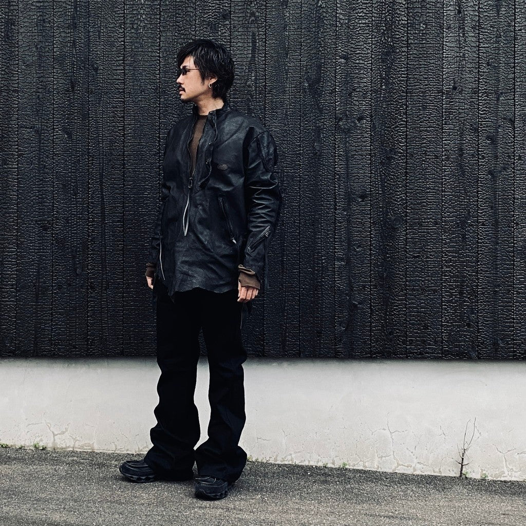 Rustic Edged Easy Rider's (VEGETABLE TANNING PIG LEATHER) #BLACK [M-P1-LW3]