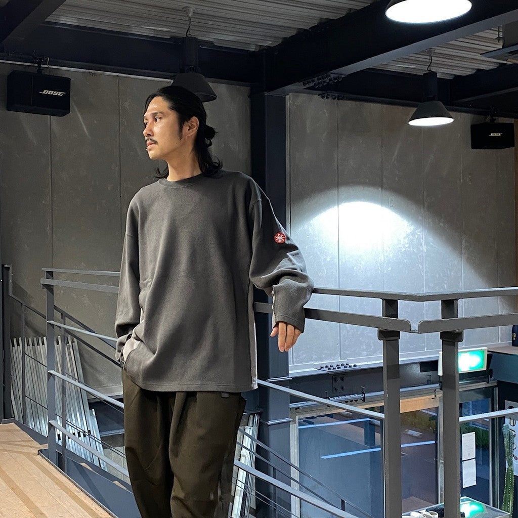 SIDE SEAM DBL KNIT LONG SLEEVE #CHARCOAL [CES26CS24]