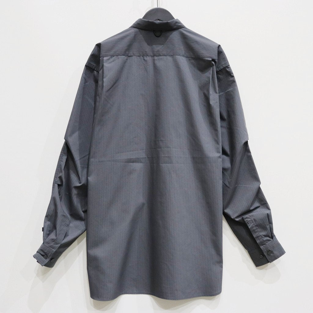 TECH REGULAR STRIPE SHIRT L/S #CHARCOAL [BE-81025]