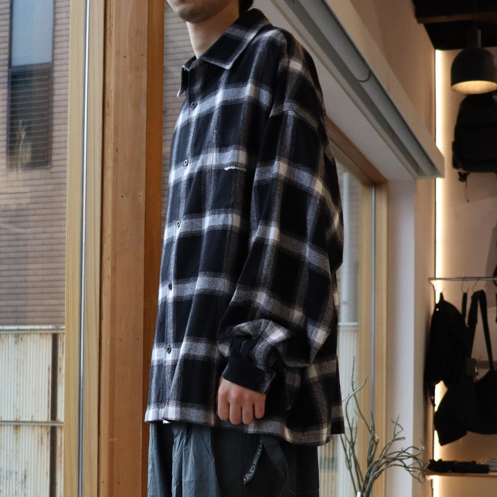 格紋長袖襯衫 #黑色 [FW25-S01]