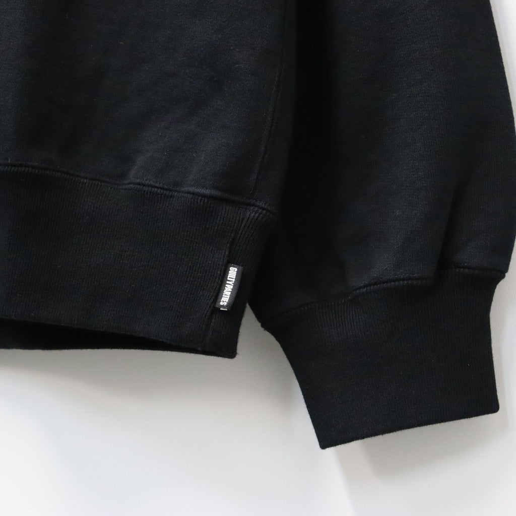 WASHED MIDDLE WEIGHT CREW NECK SWEAT SHIRT ( TYPE-2 ) #BLACK/WHITE [26FWE-WMC-SS04]