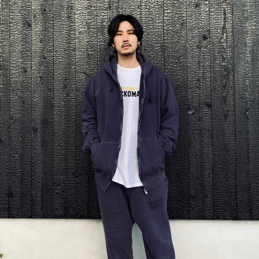 WASHED MIDDLE WEIGHT FULL ZIP HOODED SWEAT SHIRT #PURPLE [26SS-WMC-SS04]