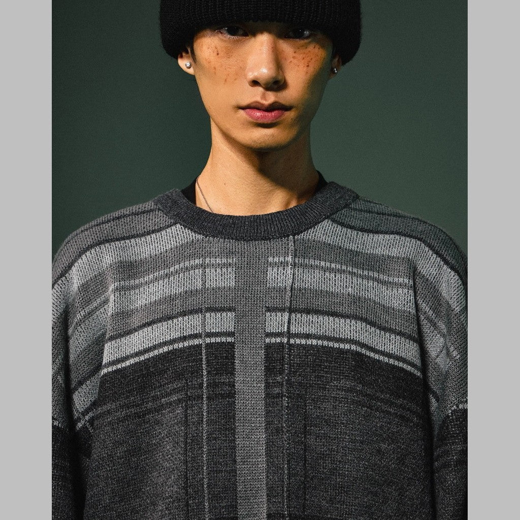 「8SE-01K」 MEGA-type Plaid Knit Sweater #MIX [GOOPI-24AW-NOV-03]