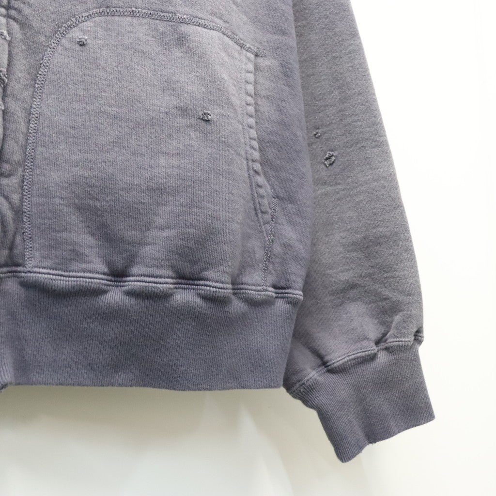 WEATHERED ZIP HOODIE #EGGPLANT [BWU-WZH]