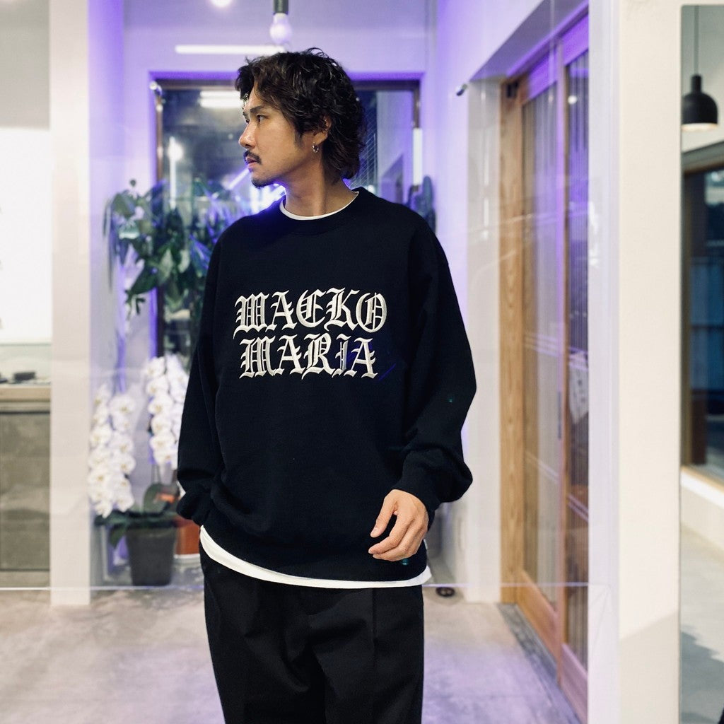 HEAVY WEIGHT CREW NECK SWEAT SHIRT #BLACK [25FW-WMC-SS05]_WACKO