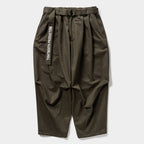 HERRINGBONE BALLOON PANTS #Olive [SS25-B06]