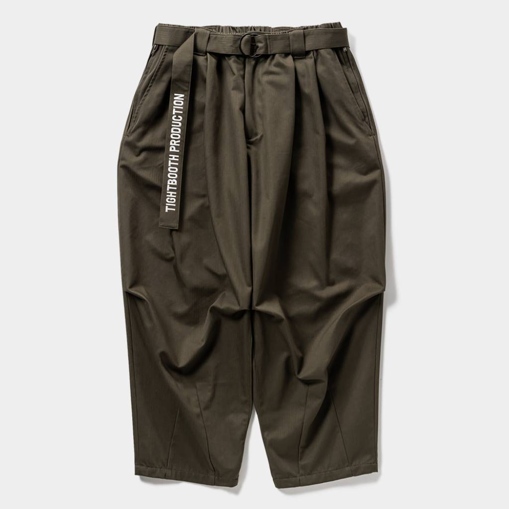 HERRINGBONE BALLOON PANTS #Olive [SS25-B06]