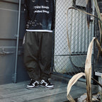 HERRINGBONE BALLOON PANTS #Charcoal [SS25-B06]