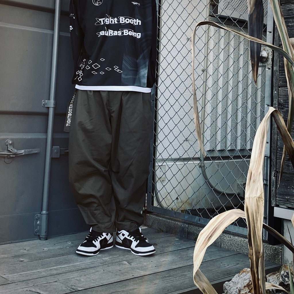 HERRINGBONE BALLOON PANTS #Charcoal [SS25-B06]